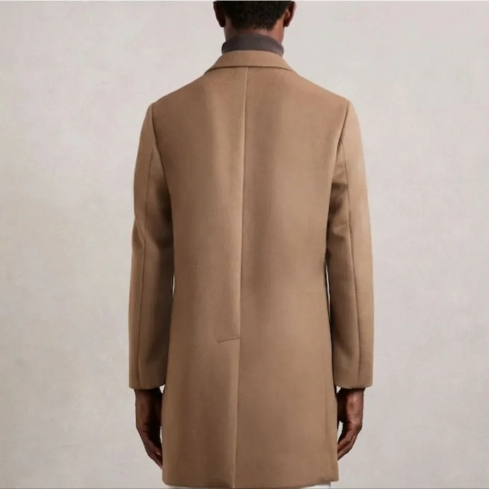 NWT Reiss Light Brown Gable Wool-Blend Single-Breasted Sz Med